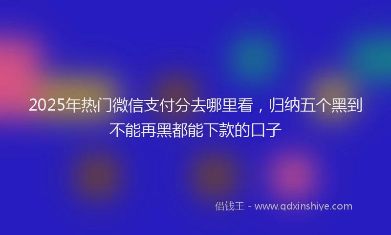 2025年热门微信支付分去哪里看，归纳五个黑到不能再黑都能下款的口子