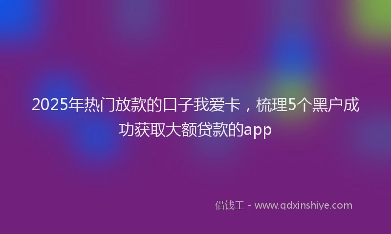 2025年热门放款的口子我爱卡，梳理5个黑户成功获取大额贷款的app