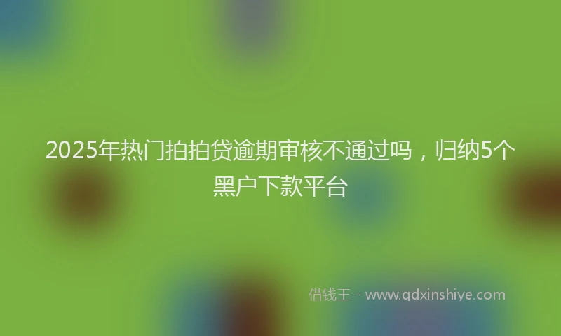 2025年热门拍拍贷逾期审核不通过吗，归纳5个黑户下款平台