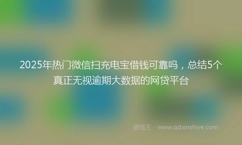 2025年热门微信扫充电宝借钱可靠吗，总结5个真正无视逾期大数据的网贷平台
