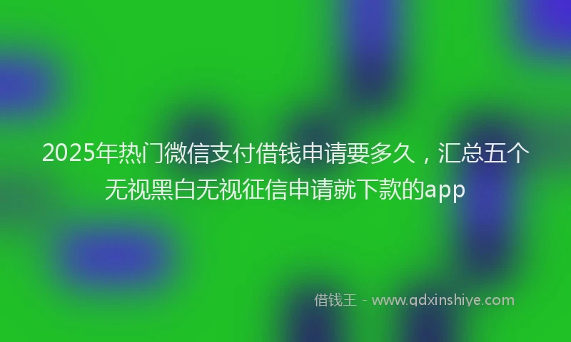 2025年热门微信支付借钱申请要多久，汇总五个无视黑白无视征信申请就下款的app
