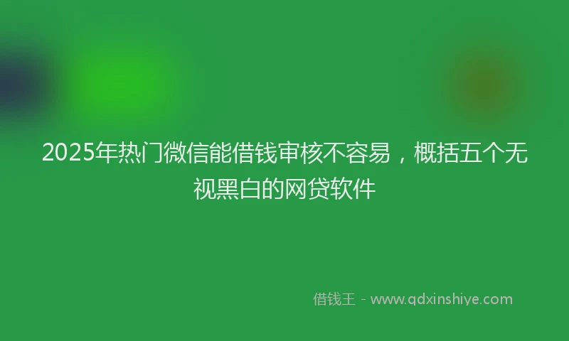 2025年热门微信能借钱审核不容易，概括五个无视黑白的网贷软件