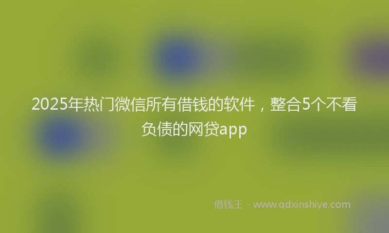 2025年热门微信所有借钱的软件，整合5个不看负债的网贷app