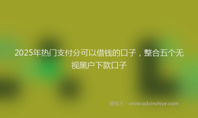 2025年热门支付分可以借钱的口子，整合五个无视黑户下款口子