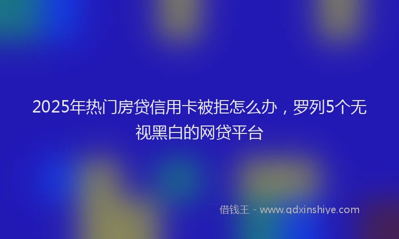 2025年热门房贷信用卡被拒怎么办，罗列5个无视黑白的网贷平台