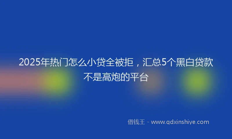 2025年热门怎么小贷全被拒，汇总5个黑白贷款不是高炮的平台