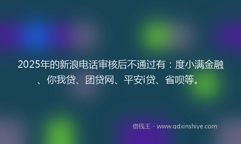 2025年的新浪电话审核后不通过有：度小满金融、你我贷、团贷网、平安i贷、省呗等。
