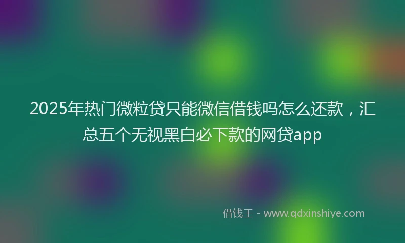 2025年热门微粒贷只能微信借钱吗怎么还款，汇总五个无视黑白必下款的网贷app
