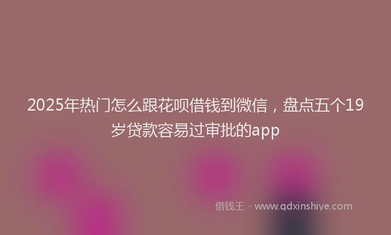 2025年热门怎么跟花呗借钱到微信，盘点五个19岁贷款容易过审批的app