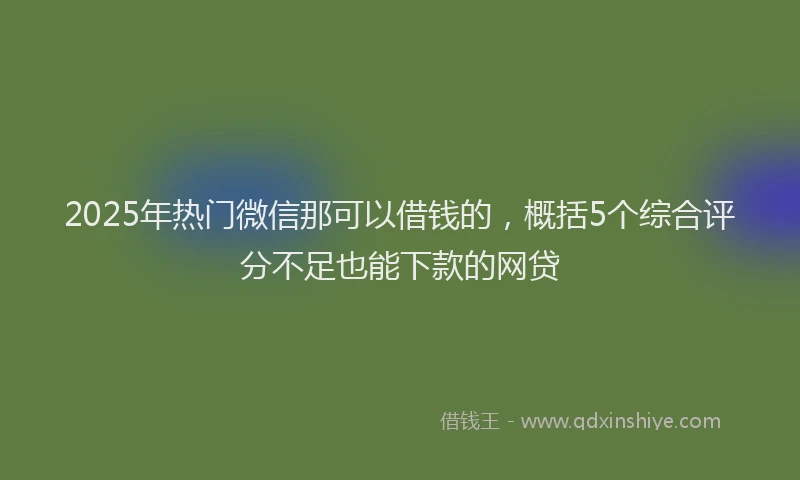 2025年热门微信那可以借钱的，概括5个综合评分不足也能下款的网贷