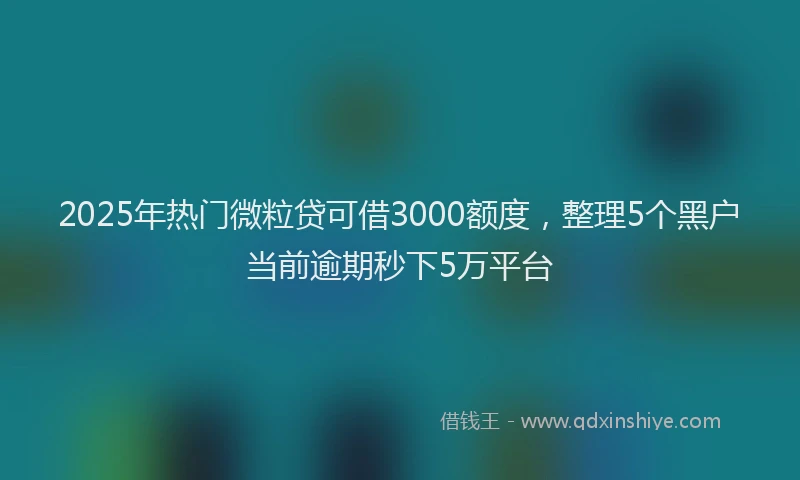 2025年热门微粒贷可借3000额度，整理5个黑户当前逾期秒下5万平台