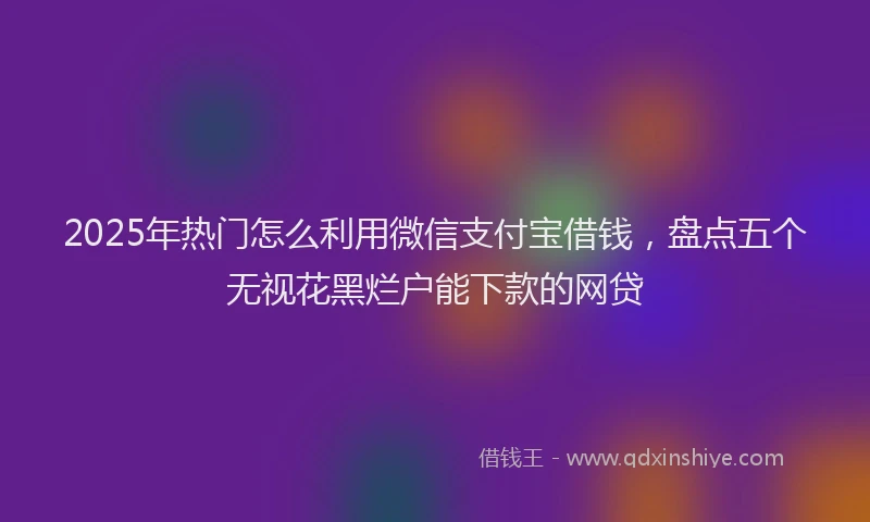 2025年热门怎么利用微信支付宝借钱，盘点五个无视花黑烂户能下款的网贷