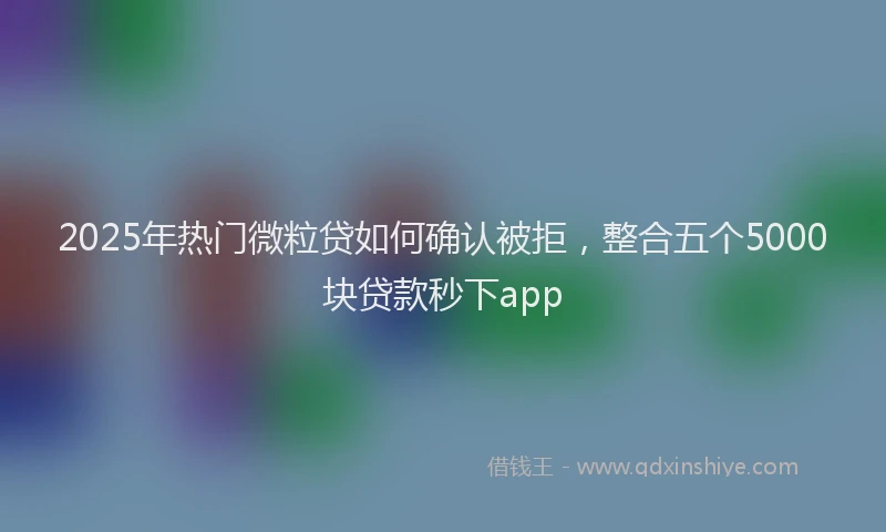 2025年热门微粒贷如何确认被拒，整合五个5000块贷款秒下app