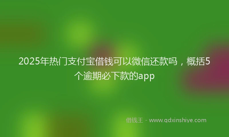 2025年热门支付宝借钱可以微信还款吗，概括5个逾期必下款的app