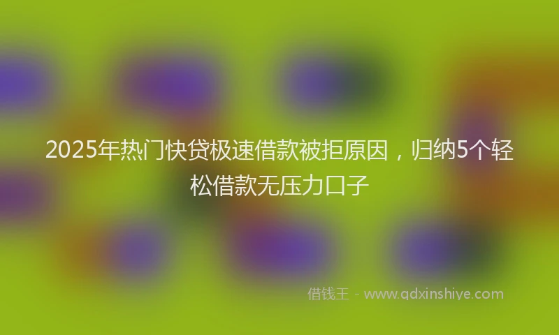 2025年热门快贷极速借款被拒原因，归纳5个轻松借款无压力口子