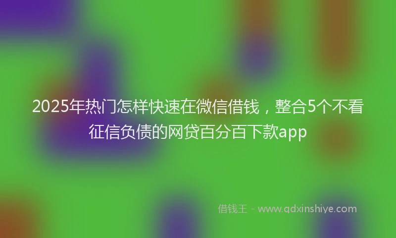 2025年热门怎样快速在微信借钱，整合5个不看征信负债的网贷百分百下款app