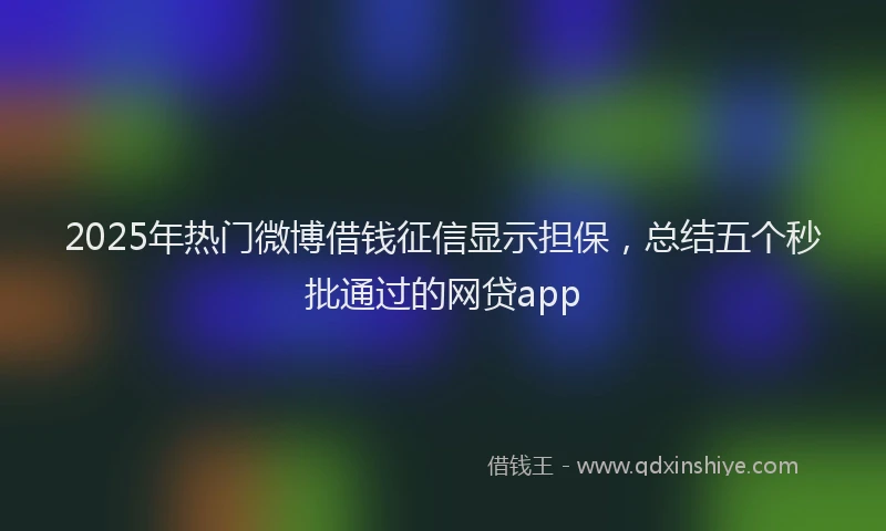 2025年热门微博借钱征信显示担保，总结五个秒批通过的网贷app