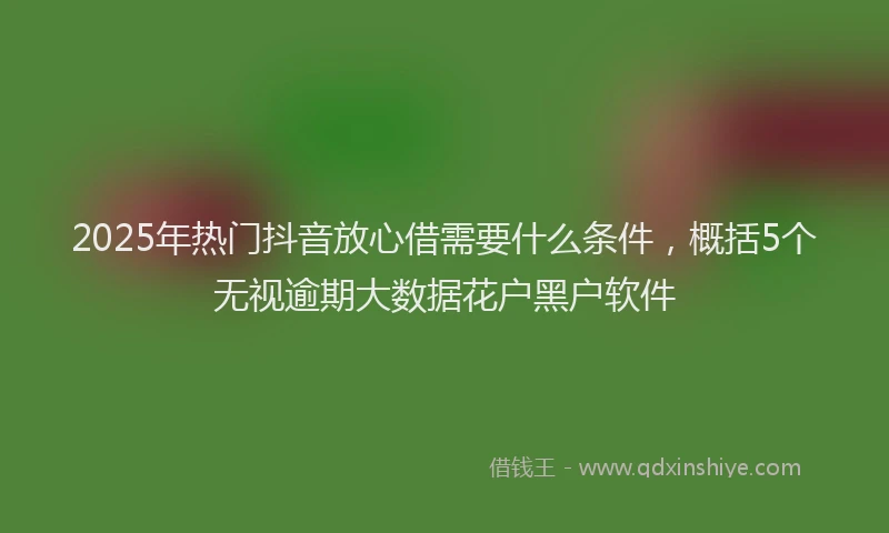 2025年热门抖音放心借需要什么条件，概括5个无视逾期大数据花户黑户软件