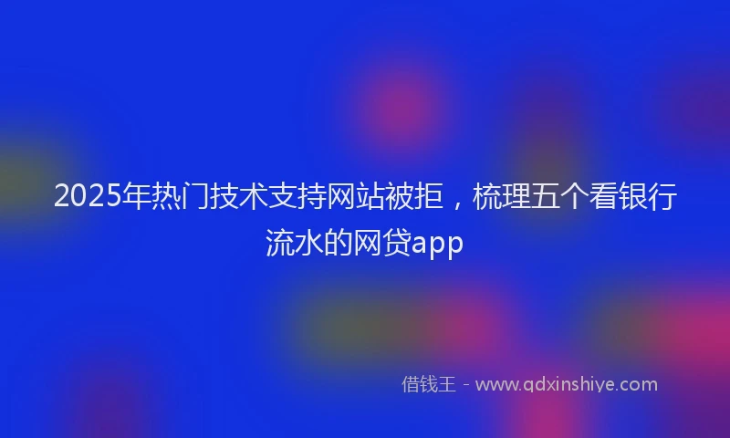 2025年热门技术支持网站被拒，梳理五个看银行流水的网贷app