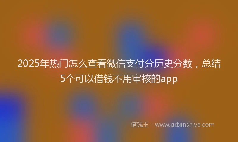 2025年热门怎么查看微信支付分历史分数，总结5个可以借钱不用审核的app
