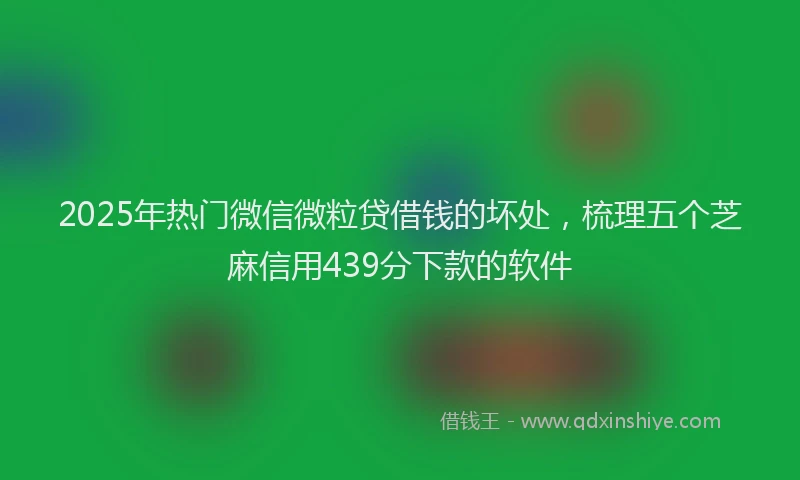 2025年热门微信微粒贷借钱的坏处，梳理五个芝麻信用439分下款的软件