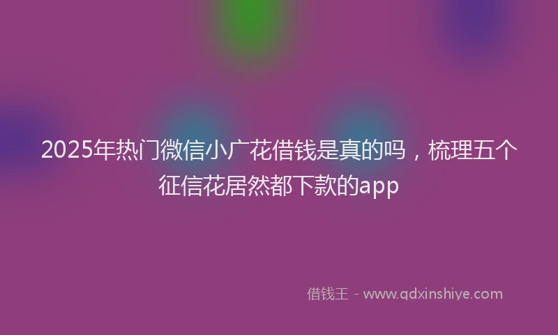 2025年热门微信小广花借钱是真的吗，梳理五个征信花居然都下款的app