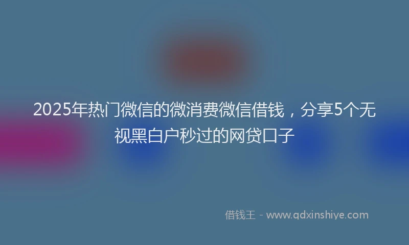 2025年热门微信的微消费微信借钱，分享5个无视黑白户秒过的网贷口子