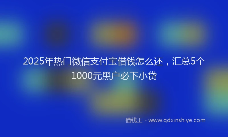 2025年热门微信支付宝借钱怎么还，汇总5个1000元黑户必下小贷