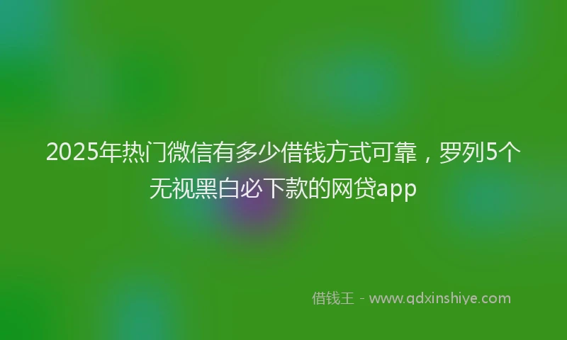 2025年热门微信有多少借钱方式可靠，罗列5个无视黑白必下款的网贷app