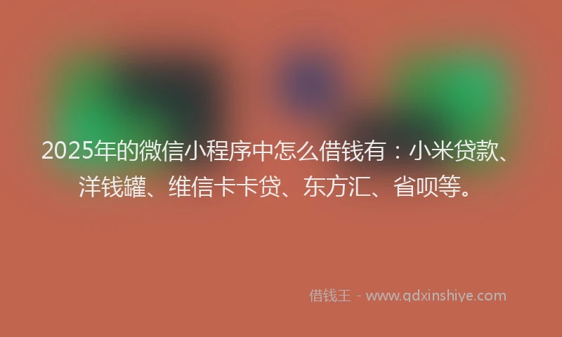 2025年的微信小程序中怎么借钱有：小米贷款、洋钱罐、维信卡卡贷、东方汇、省呗等。