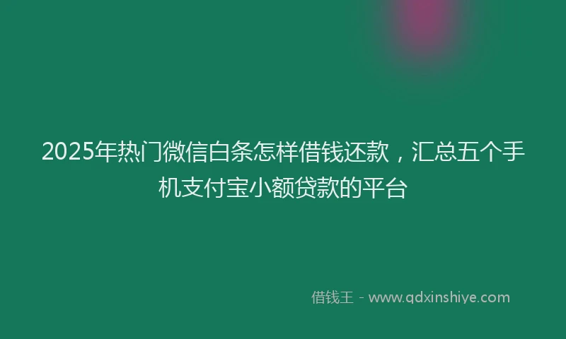 2025年热门微信白条怎样借钱还款，汇总五个手机支付宝小额贷款的平台