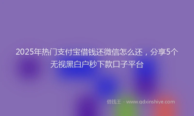 2025年热门支付宝借钱还微信怎么还，分享5个无视黑白户秒下款口子平台