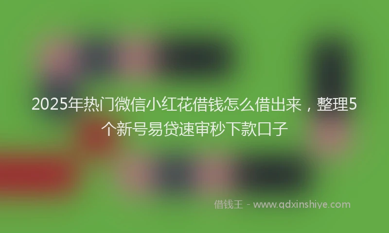 2025年热门微信小红花借钱怎么借出来，整理5个新号易贷速审秒下款口子