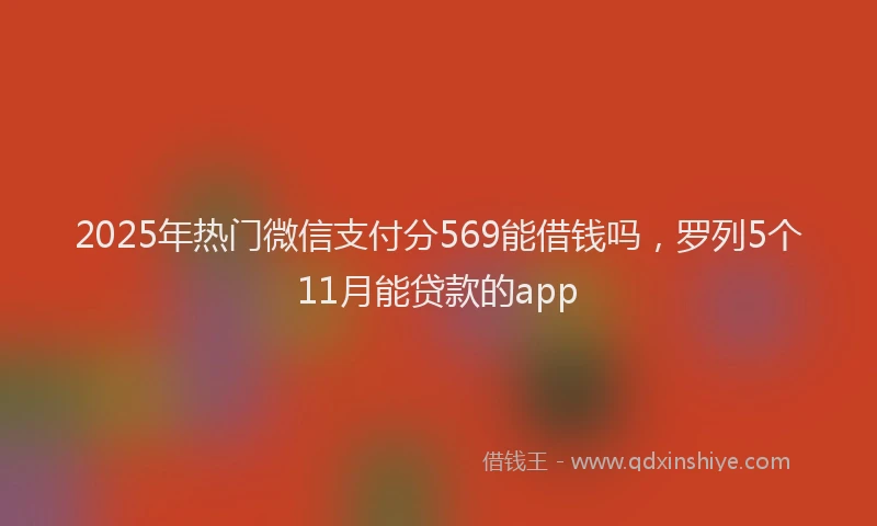 2025年热门微信支付分569能借钱吗，罗列5个11月能贷款的app