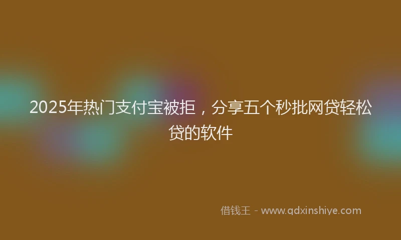 2025年热门支付宝被拒，分享五个秒批网贷轻松贷的软件