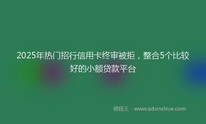 2025年热门招行信用卡终审被拒，整合5个比较好的小额贷款平台