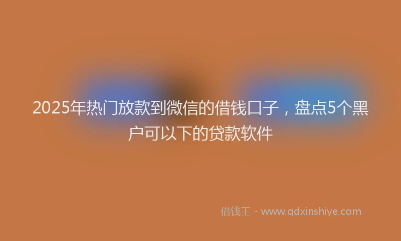 2025年热门放款到微信的借钱口子，盘点5个黑户可以下的贷款软件