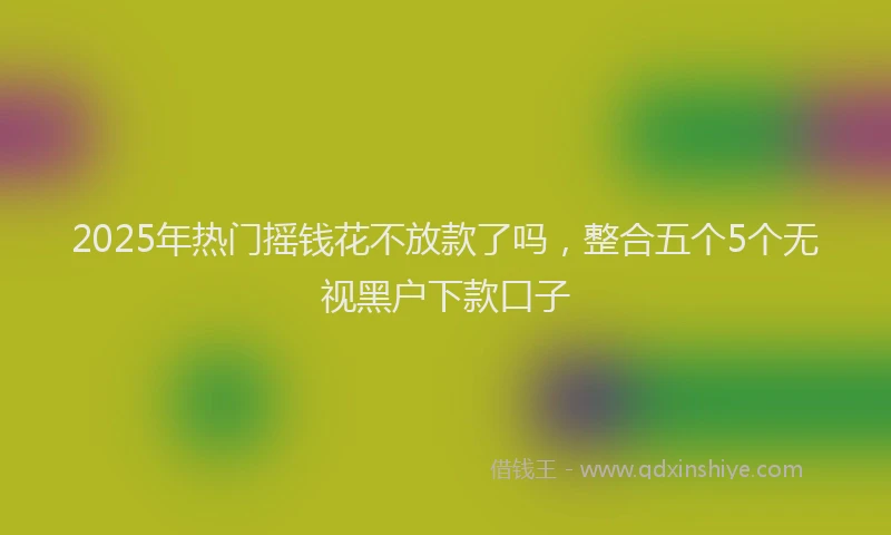 2025年热门摇钱花不放款了吗，整合五个5个无视黑户下款口子