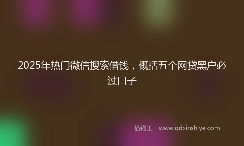 2025年热门微信搜索借钱，概括五个网贷黑户必过口子