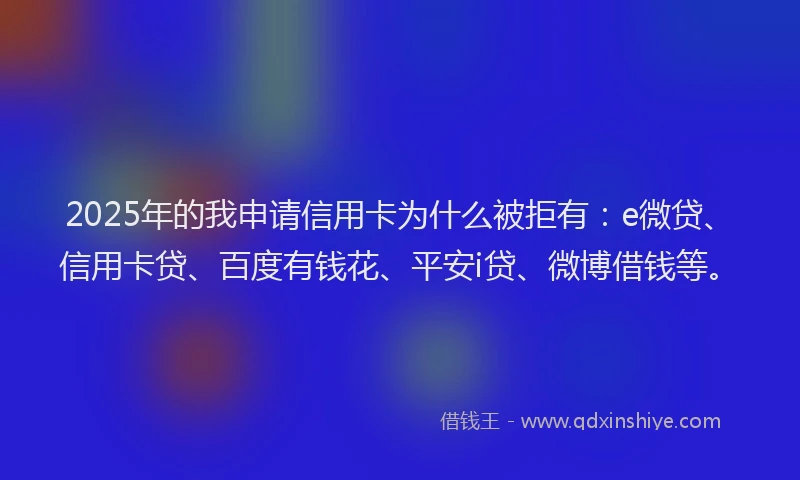 2025年的我申请信用卡为什么被拒有：e微贷、信用卡贷、百度有钱花、平安i贷、微博借钱等。