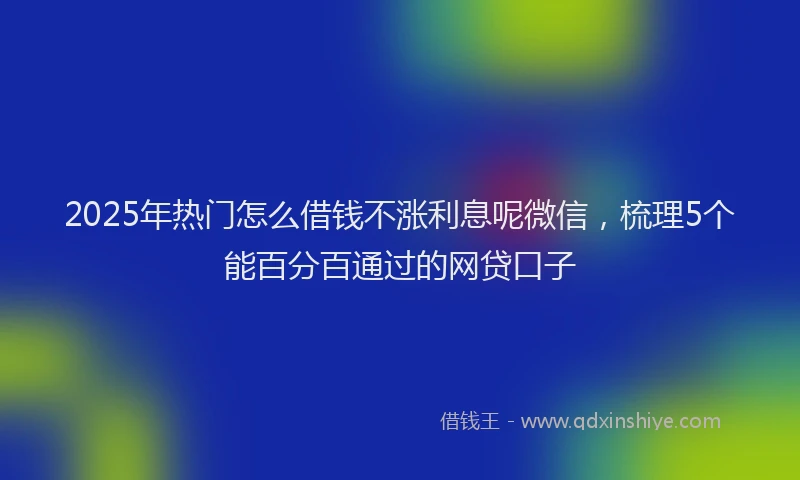 2025年热门怎么借钱不涨利息呢微信，梳理5个能百分百通过的网贷口子