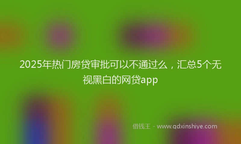2025年热门房贷审批可以不通过么，汇总5个无视黑白的网贷app
