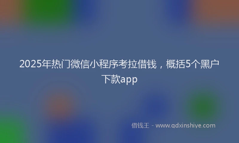 2025年热门微信小程序考拉借钱，概括5个黑户下款app