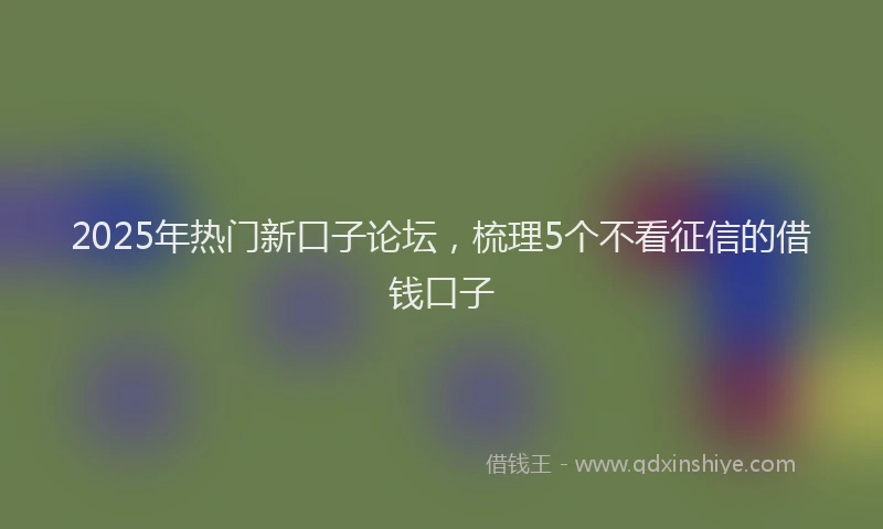 2025年热门新口子论坛，梳理5个不看征信的借钱口子