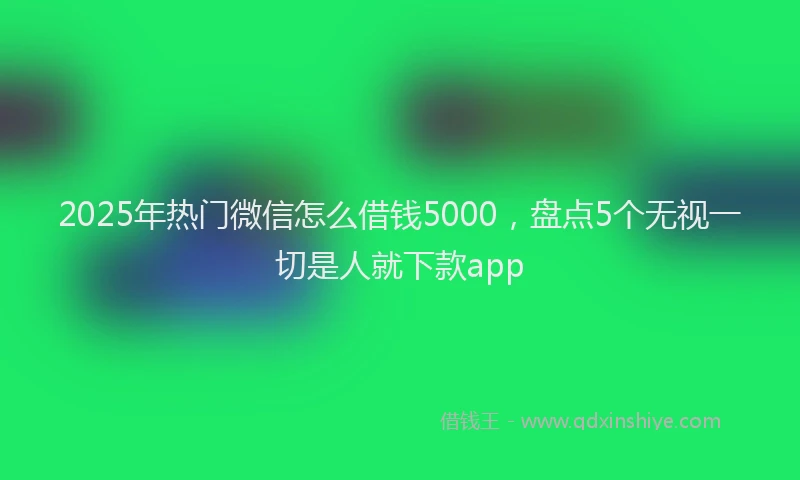 2025年热门微信怎么借钱5000，盘点5个无视一切是人就下款app