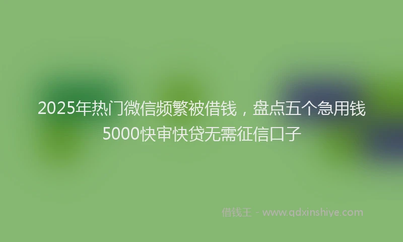 2025年热门微信频繁被借钱，盘点五个急用钱5000快审快贷无需征信口子