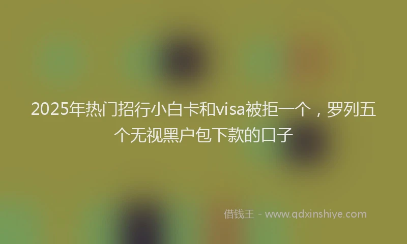 2025年热门招行小白卡和visa被拒一个，罗列五个无视黑户包下款的口子