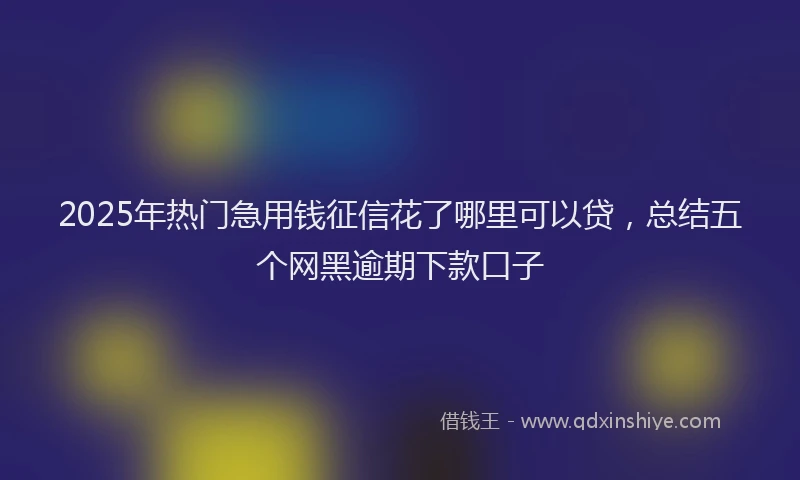 2025年热门急用钱征信花了哪里可以贷，总结五个网黑逾期下款口子