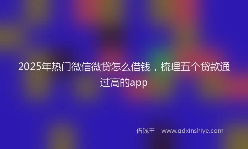 2025年热门微信微贷怎么借钱，梳理五个贷款通过高的app