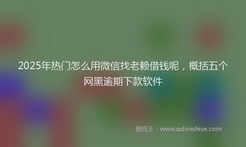 2025年热门怎么用微信找老赖借钱呢，概括五个网黑逾期下款软件